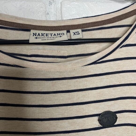 Naketano Drop Shoulder Striped Long Sleeve Top size XS - Picture 2 of 7